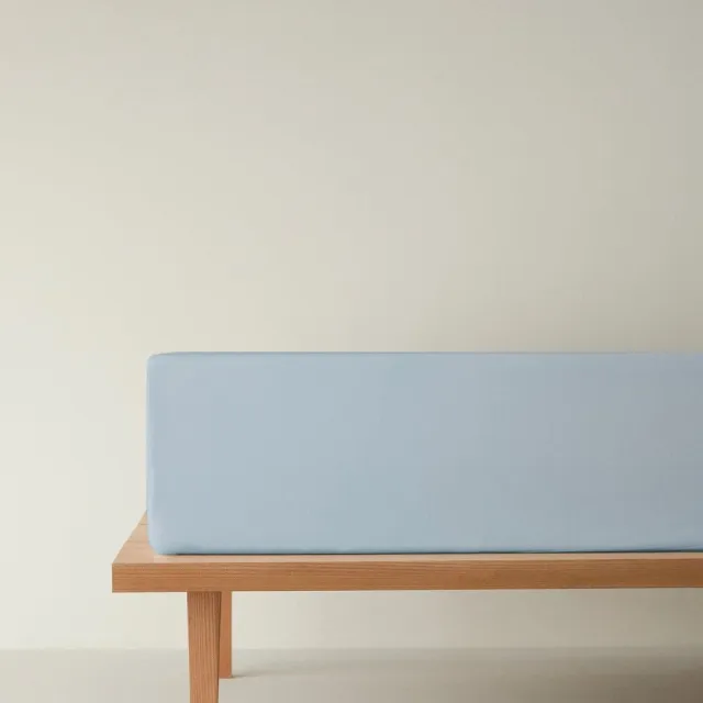 English Home Timeless Hoeslaken - Novella Premium - 100% Katoen - Met elastiek - 100x200 cm - Licht Blauw