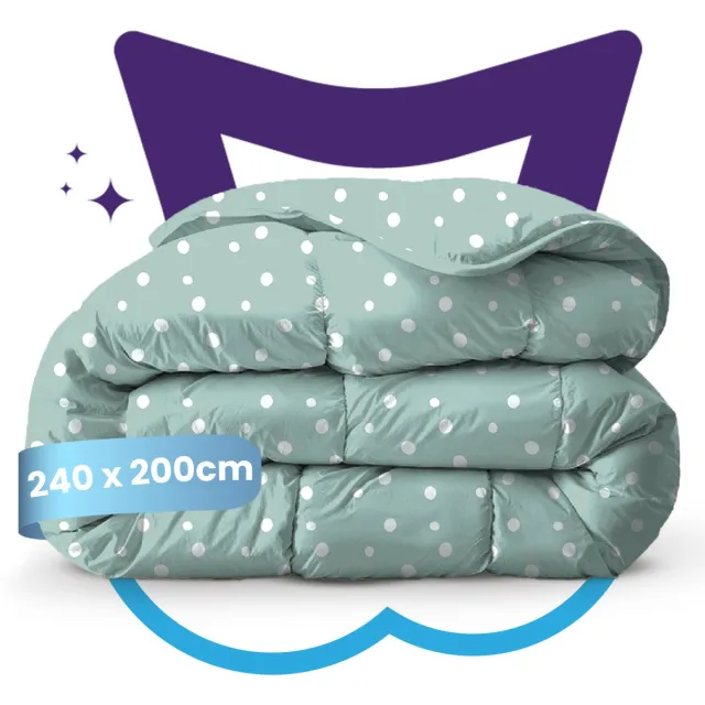 Slaapspeciaal Eazydekbed Series Nira - Zomerdekbed zonder Overtrek - Wasbaar Dekbed - Hoesloos Dekbed - 2 in 1 Dekbed - Dekbed met Vaste Overtrek - Incl. 2 Kussenslopen - 240x200 cm