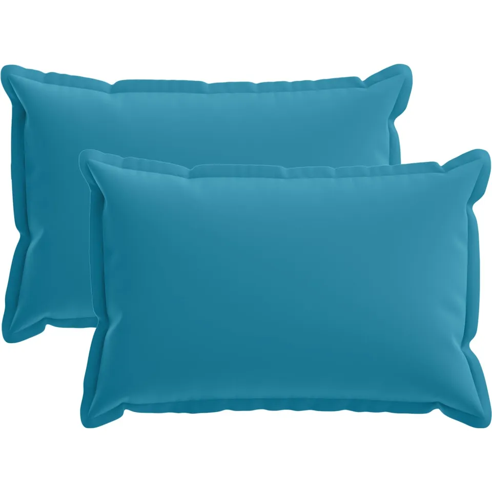 vidaXL Kussensloop 2 st HOUTEN Lichtblauw 40 x 60 cm Polyester blauw, foto 3