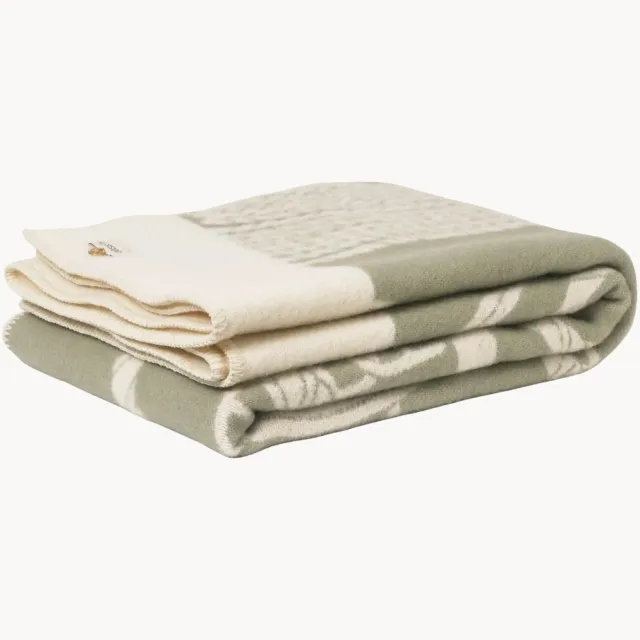 Adamsbro Wollen plaid Chain Groen, Wit