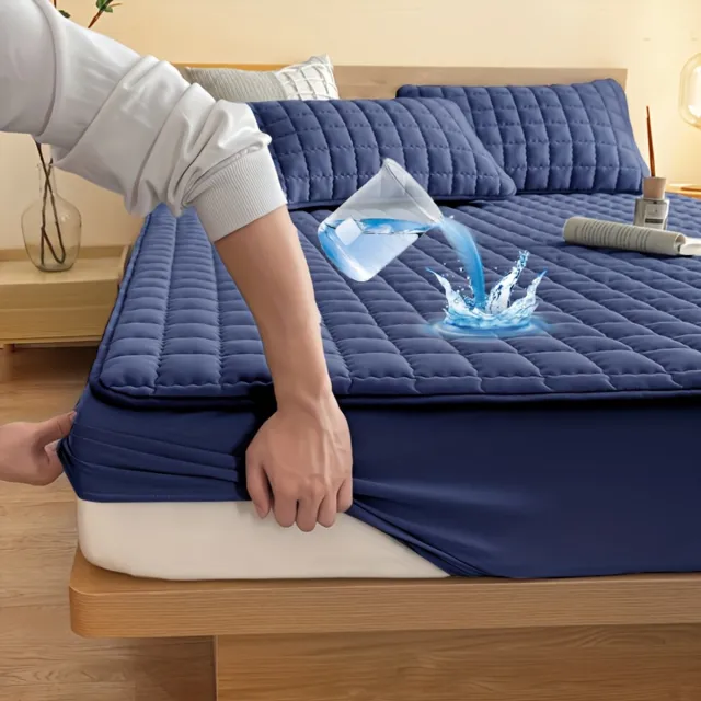 J.T.R Matras beschermer Waterdicht Matrasovertrek-Matrashoes Wasmachinebestendig- Matrasbeschermers 90/200CM- Ultrazacht En Comfortabel-Blauw.