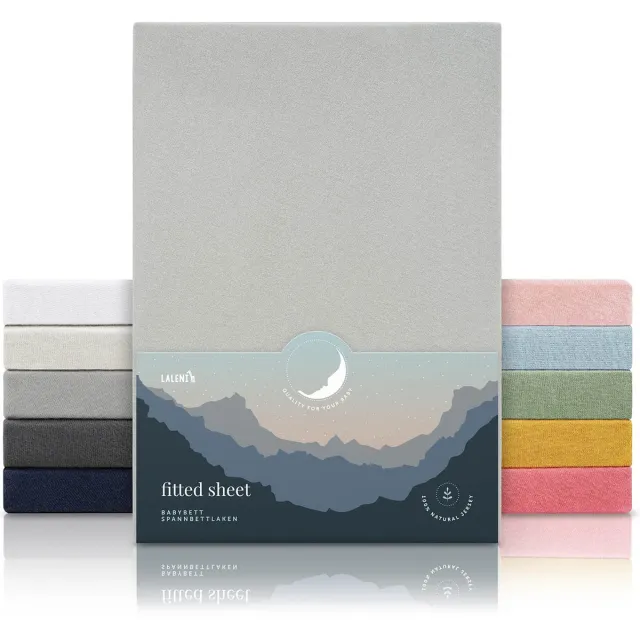 Blumtal Laleni Premium Hoeslaken Kids - 100% Katoen - x 10 cm - Moonlight Grey - Set van 2