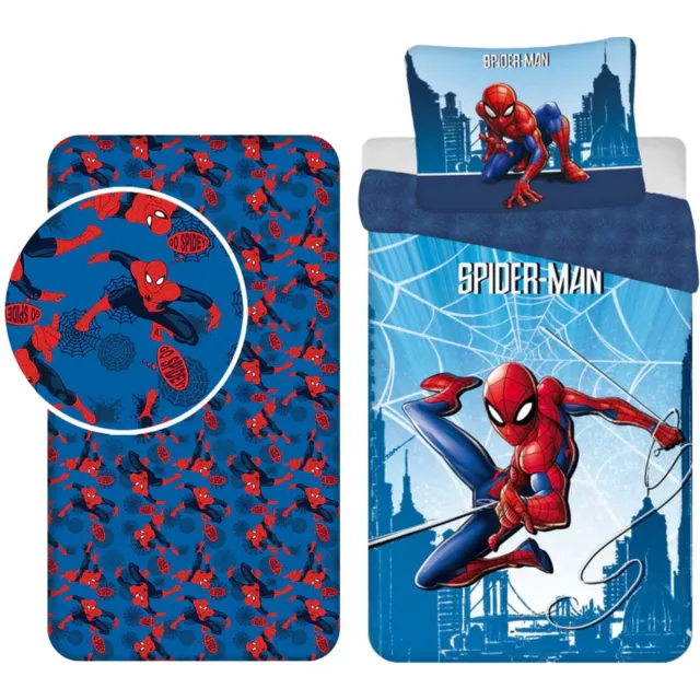 Spider-Man Spiderman Dekbedset - Dekbedovertrek - Hoeslaken - Kussensloop Meerkleurig