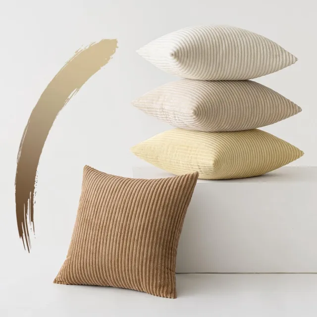 Ibenzoa Set van 4 Luxe Fluweelzachte Kussenhoezen voor Bank en Slaapkamer, Decoratief Design, 40x40 cm, Beige