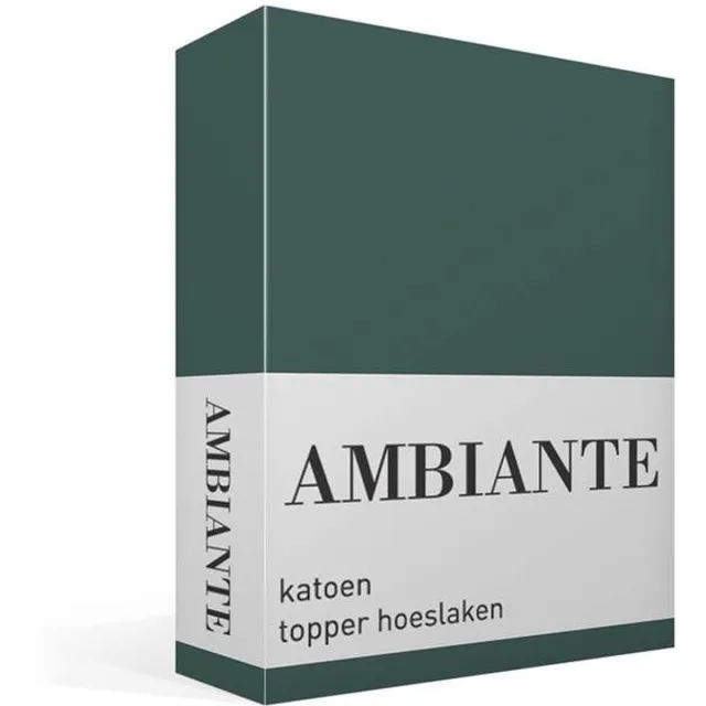 Ambiante Cotton Uni topper hoeslaken - Eenpersoons - Dark Green