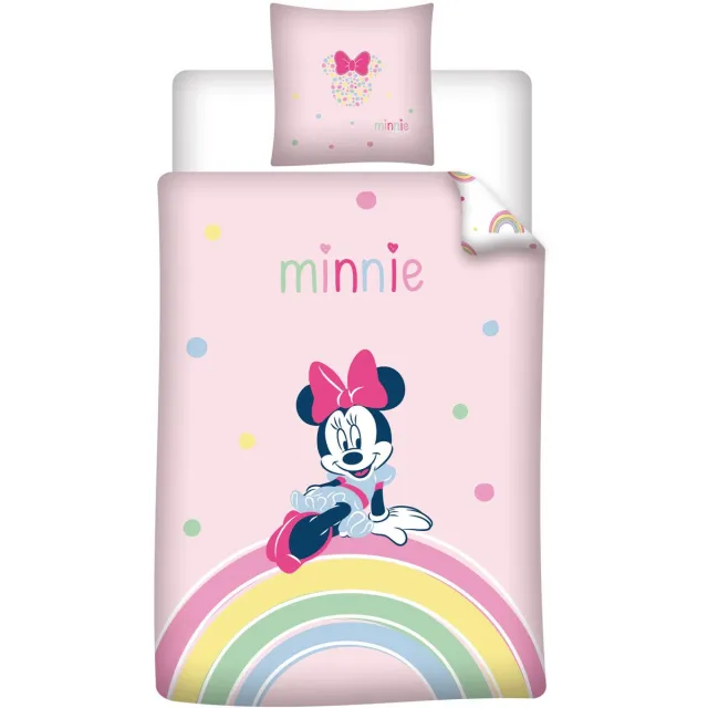 Minnie Mouse Disney Minnie Mouse Dekbedovertrek Rainbow - 140 x 200 cm / 65 x 65 cm - Polykatoen Roze