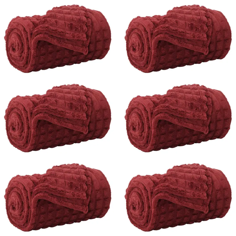 vidaXL Kleden 6 st Bordeaux Rood 270 x 240 cm 10,04 kg Fleece