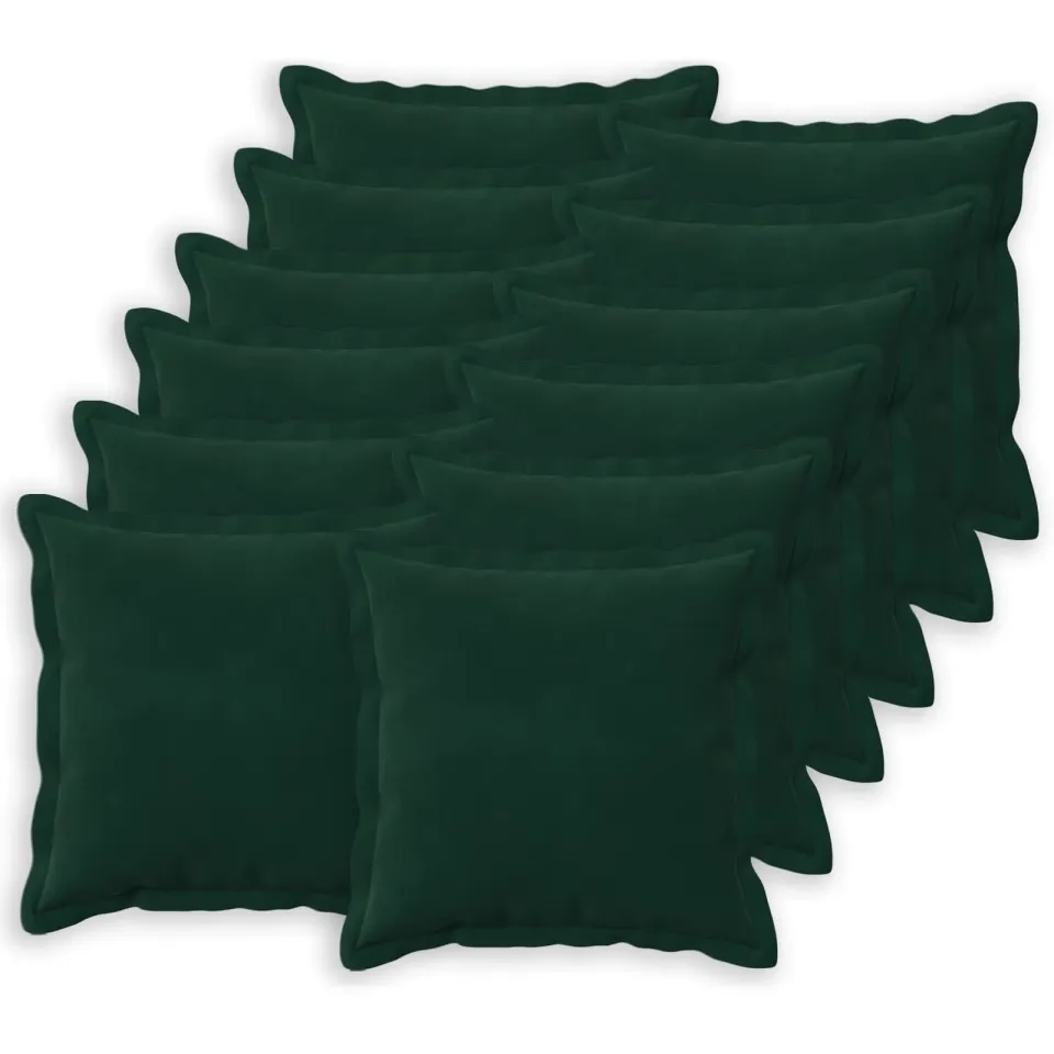 vidaXL Kussensloop 12 st HOUTEN Donkergroen 45 x 45 cm fluweel groen, foto 3