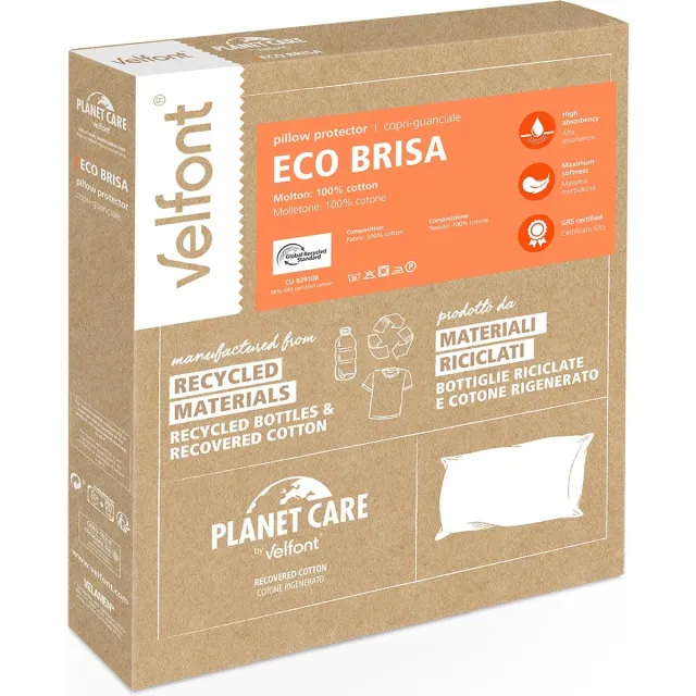 Velfont Eco Brisa - Kussenbeschermer - Molton - 50 x 70 Wit