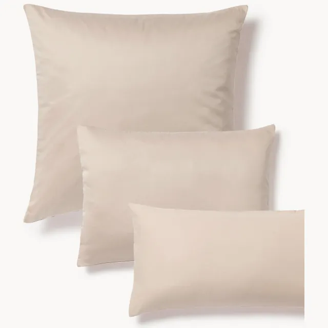 Westwing Collection Katoensatijnen kussenhoes Comfort Beige