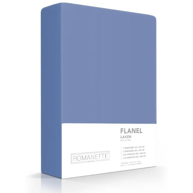 Romanette Luxe Hoeslaken Verwarmend Flanel - Jeans