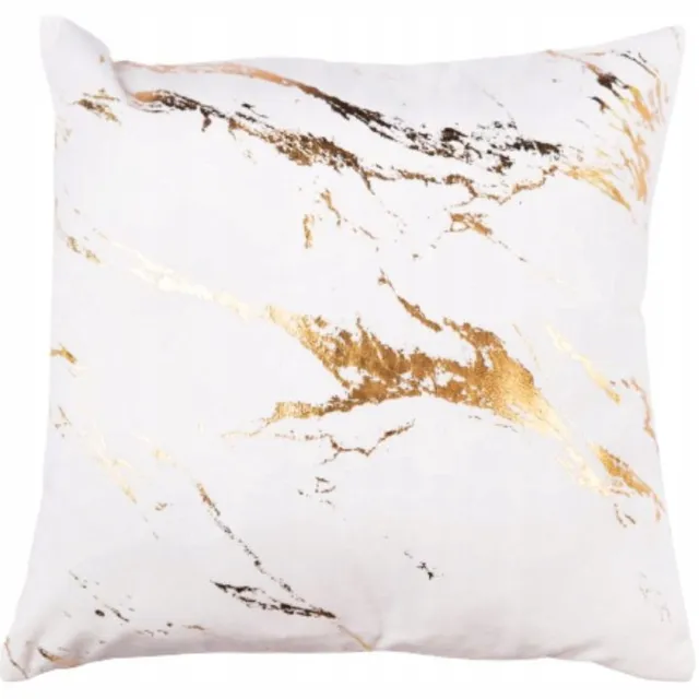 Chic Home Decoratieve Kussensloop ENDLESS CHIC 45x45 Wit/Goud Marmer Glamour