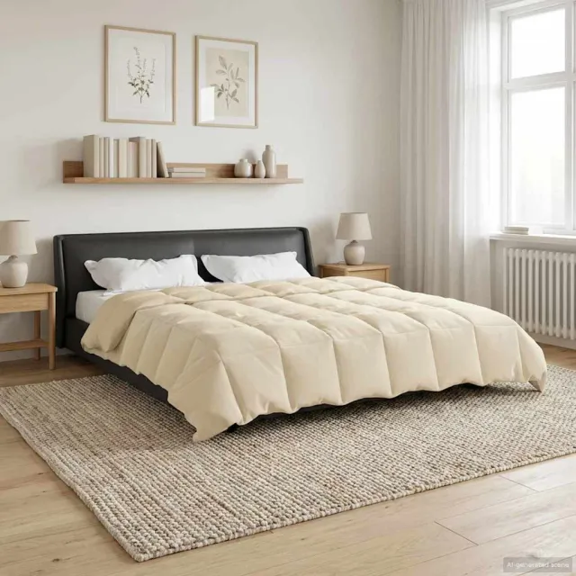 vidaXL Vol jaar dekbed 200 x 240 cm Microfiber (100% polyester) Crème