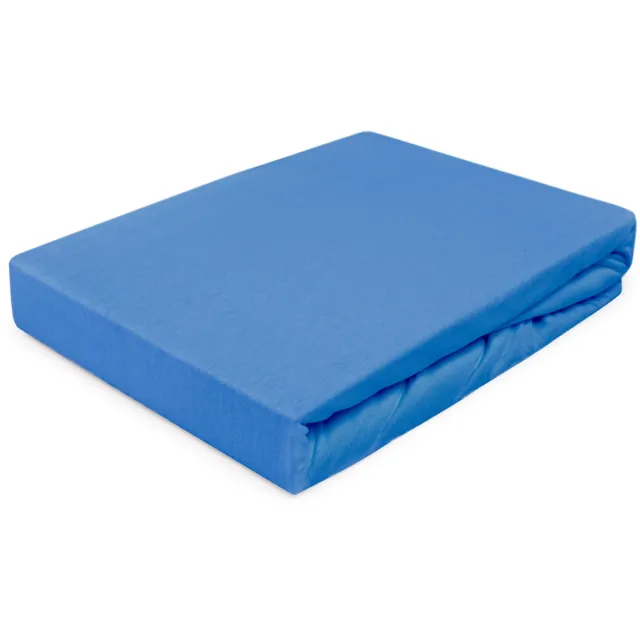 Darymex Jersey Classic - Hoeslaken - 100% Katoen - Met Elastiek - Voor Matras tot 5 cm - 60x120 cm - Korenbloemblauw