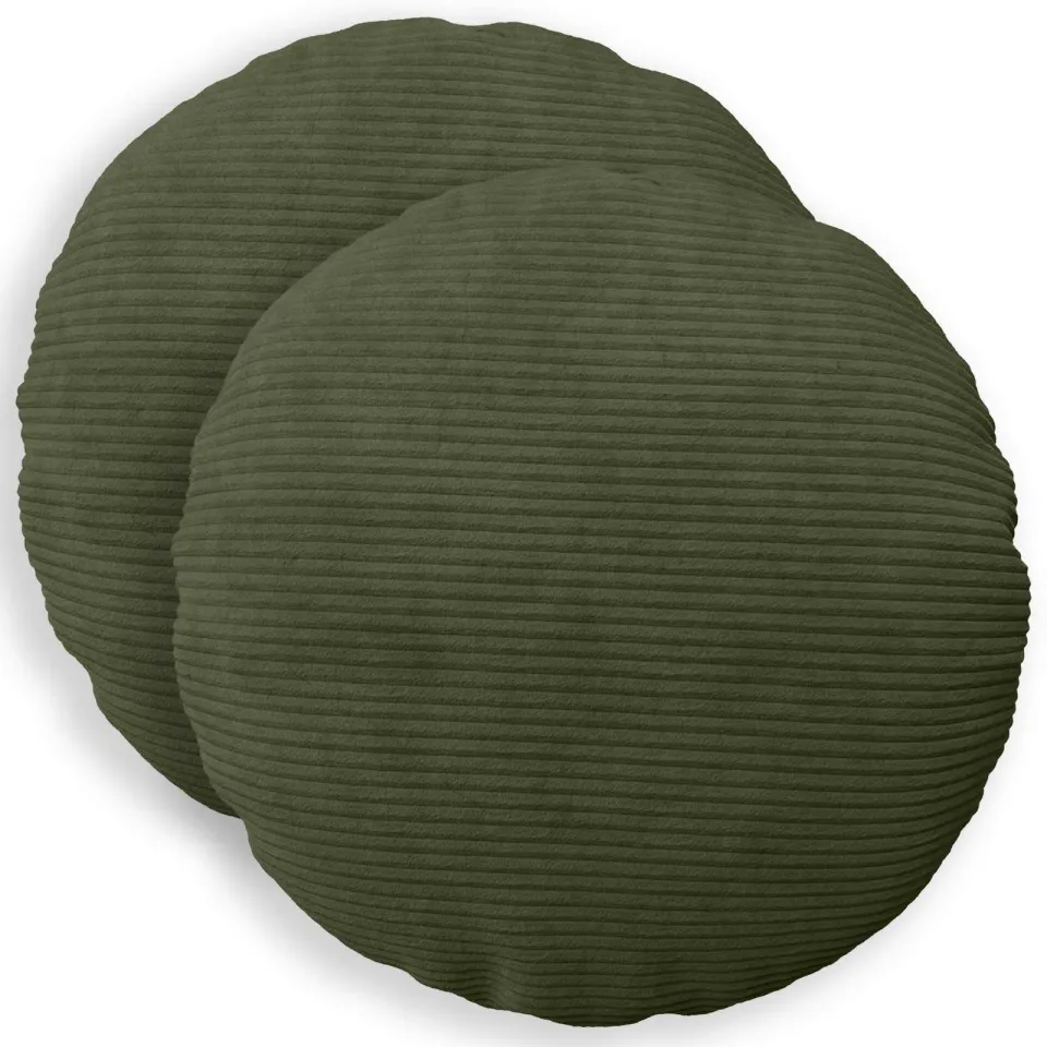 vidaXL Kussensloop 2 st HEERLEN Groen Dia. 50 cm corduroy, foto 3