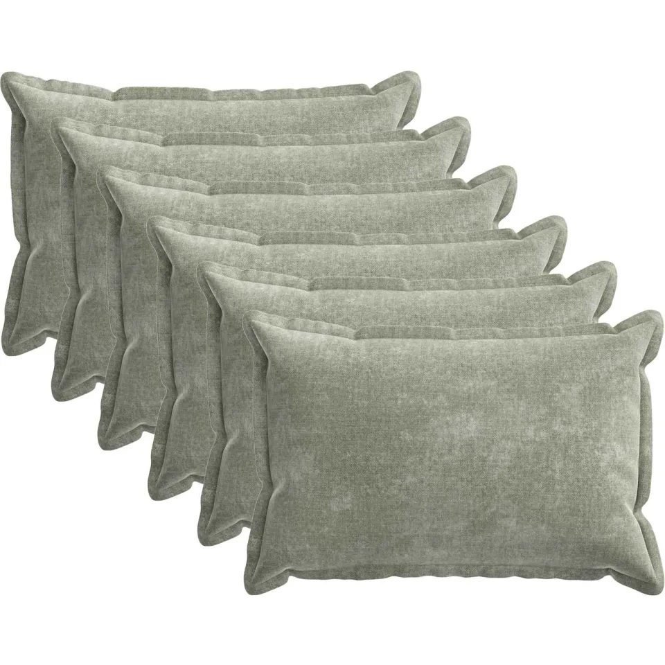 vidaXL Kussensloop 6 st HOUTEN Groen 40 x 60 cm Chenille Stof