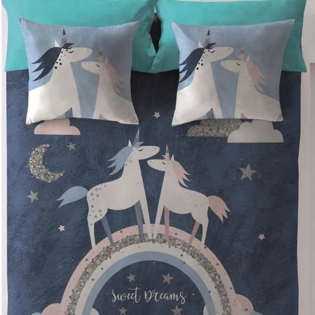 Lekker Snoozen Unicorns - dekbedovertrek - katoen Blauw