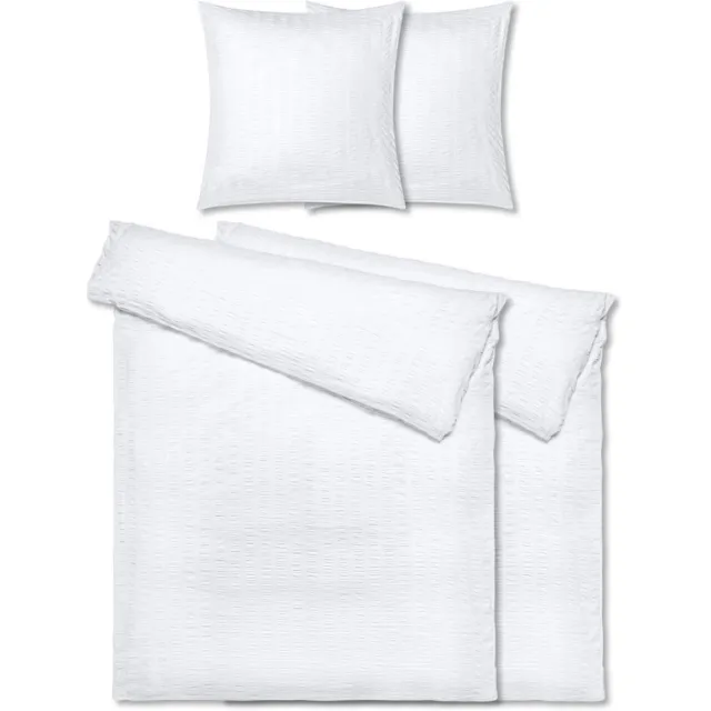 PULSIVA 2x PULSIVA Dekbedovertrekset Fano; 135x200 cm (BxL), 80x80 cm (LxB); wit; 2 set / verpakking