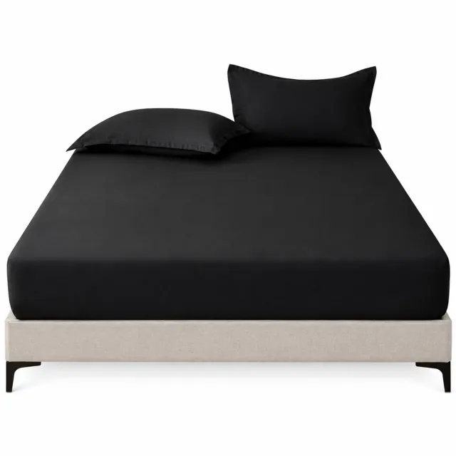 SWGOTA Zwart hoeslaken 99 x 190 cm van polyester - effen en eenvoudig te combineren
