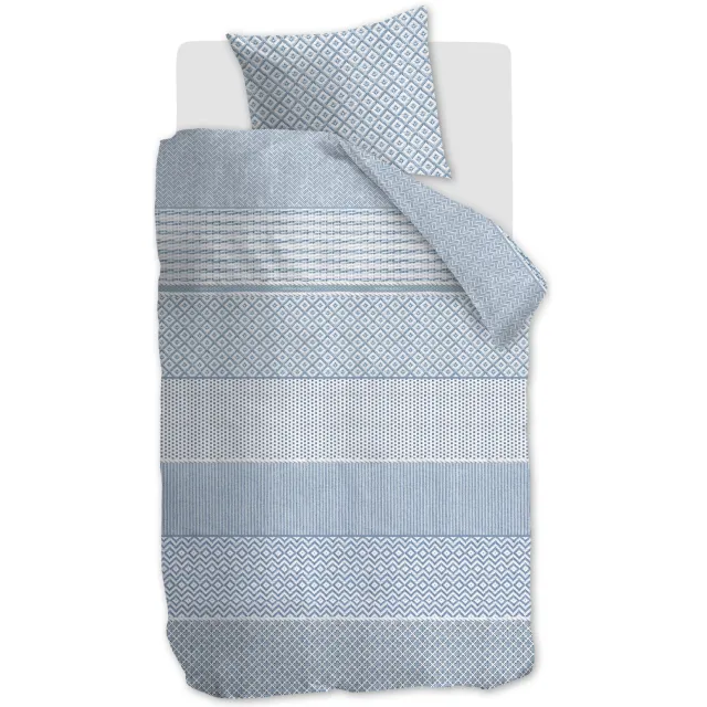 Riviera Maison katoenen dekbedovertrek 1-persoons blauw