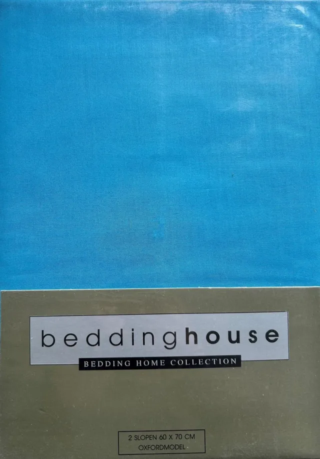 Beddinghouse Kussenslopen Uni -100% Katoen - 60x70 cm (2 Stuks) - Blauw - Oxfordrand
