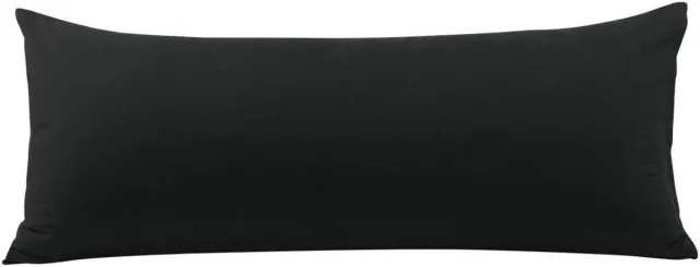 Provento Kussensloop met ritssluiting, geborstelde microvezel, serie 1800, extra lang en zacht, zwart (51 x 183 cm) voor kussenslopen. Any