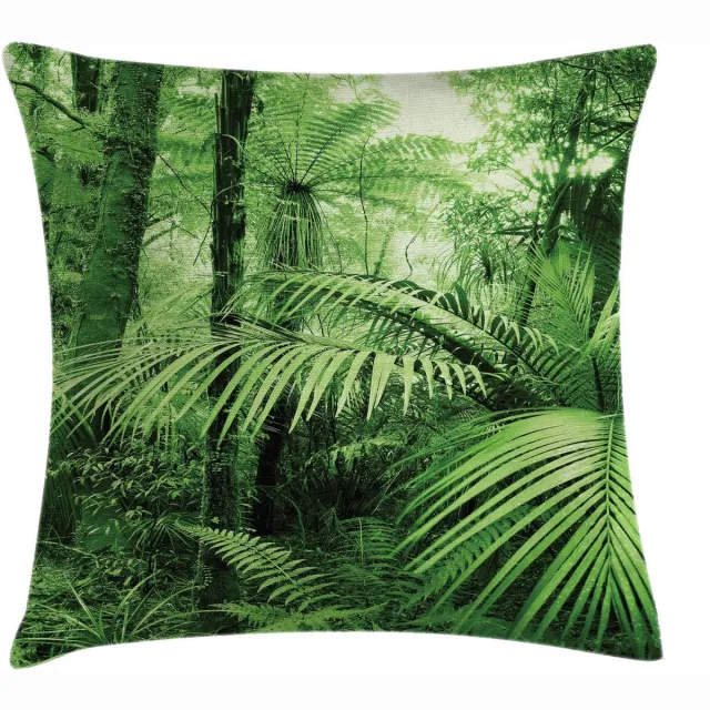 ABAKUHAUS regenwoud kussenhoes – 60x60 cm – groen, digitaal bedrukt