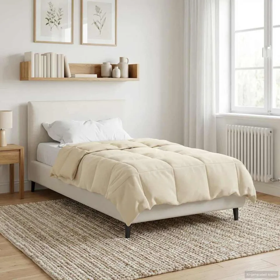 vidaXL Winter Dekbed 135 x 200 cm Winter Microfiber (100% polyester) crème, foto 4
