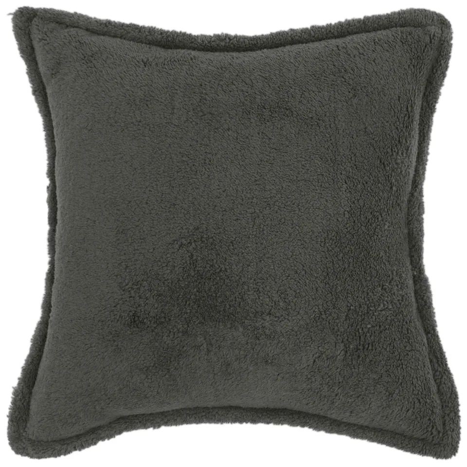 vidaXL Kussensloop 2 st HOUTEN Donkergrijs 30 x 30 cm Bouclé, foto 2
