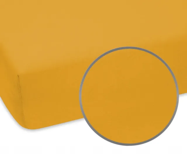 Designpremium Jersey Hoeslaken Geel 90x180 cm - 100% Katoen