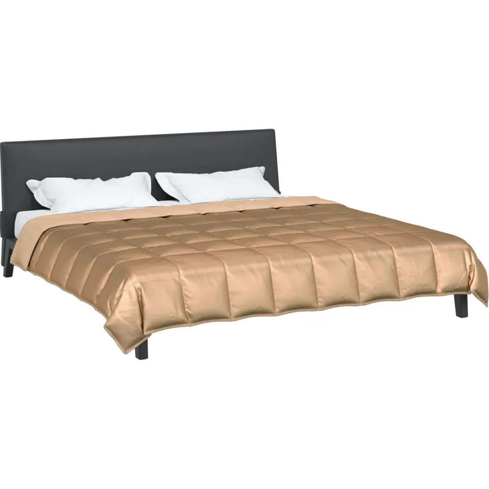 vidaXL Zomer Dekbed 200 x 240 cm 200 gsm Satijn en microvezel Goud, foto 2