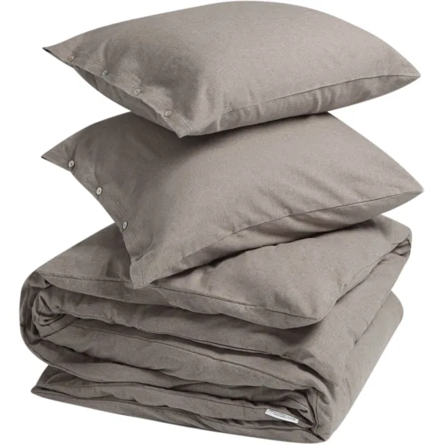 Yumeko dekbedovertrek flanel stone bruin 260x220 + 2/60x70 - Biologisch & ecologisch Stone Brown