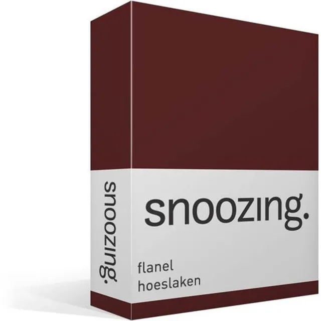 Snoozing Flanel - Hoeslaken - Eenpersoons - 80x200 cm - Aubergine