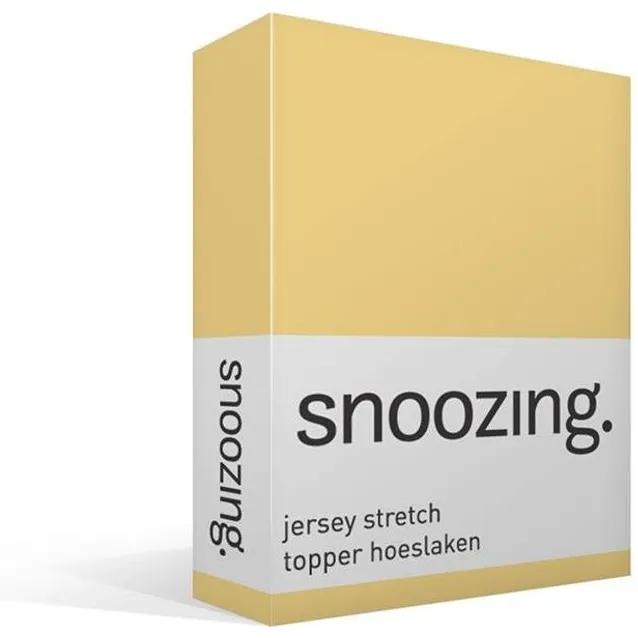 Snoozing Jersey Stretch - Topper - Hoeslaken - Tweepersoons - 120/130x200/220 cm - Geel