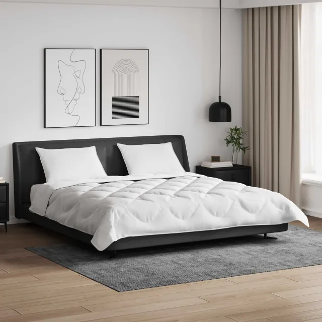 vidaXL Dekbed met Kussens met kussen 3 st Wit Microvezel