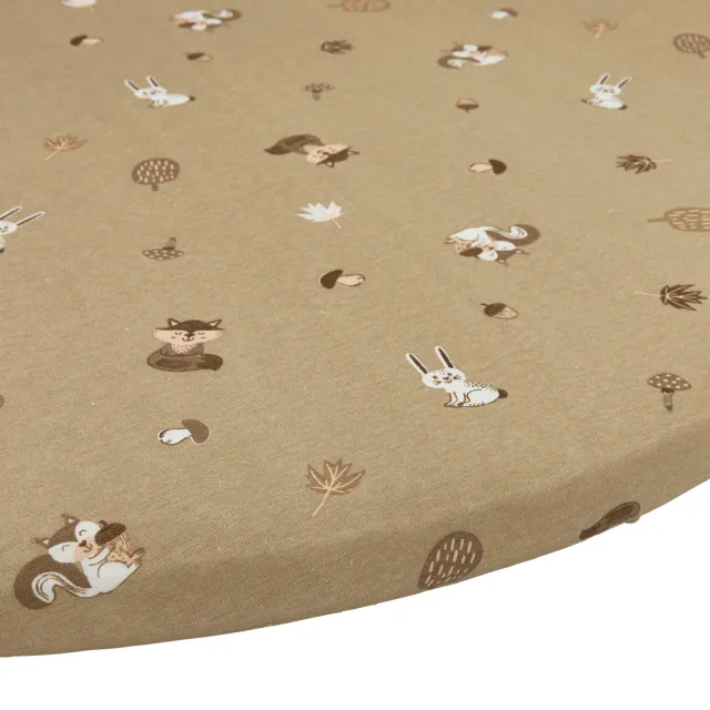Meyco boxmatras hoeslaken Forest Animals sand