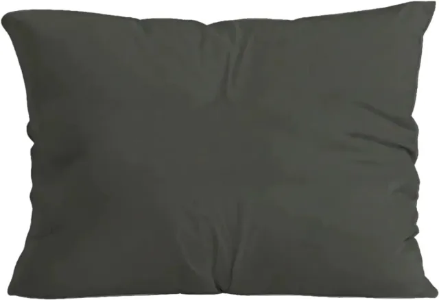 Zelesta Pure Uni Katoen Kussensloop Set van 2 - Olijfzwart 80x80cm
