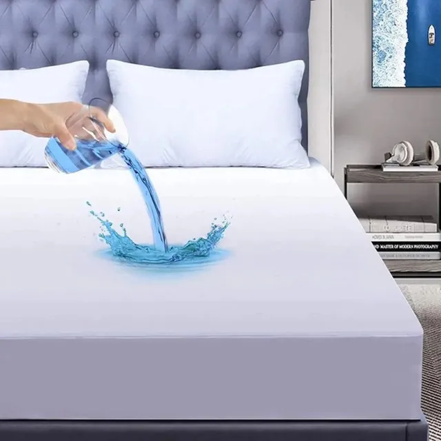 Zavelo Katoen Molton Waterdicht PU Hoeslaken - Lits-jumeaux (180x220 cm) - 100% Katoen - 30cm Hoekhoogte - Wasbaar tot 95 graden - Rondom Elastisch Wit