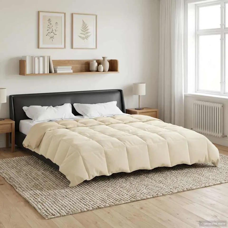 vidaXL Vol jaar dekbed 220 x 260 cm Microfiber (100% polyester) crème, foto 4