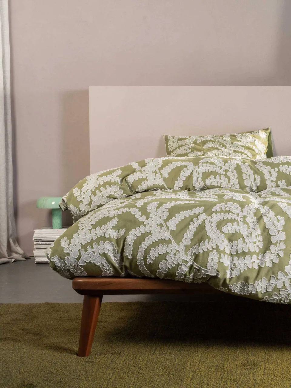 Essenza katoenen dekbedovertrek eleria cedar green, foto 6