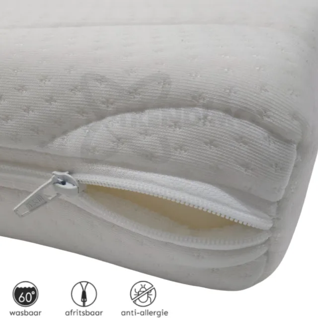 Trendimo Topper matrashoes matrastijk 140x200 met rits 7 - 9cm kern Wit-zwart