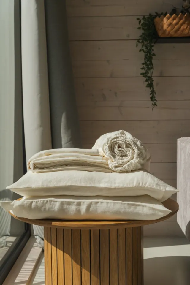 AmourLinen unisex vegan Beddengoedset Linnen Wit