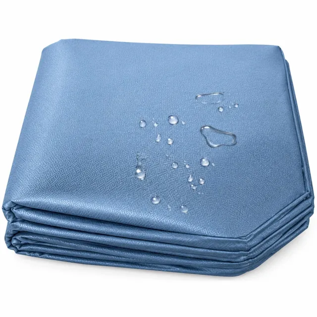 SWGOTA Waterdicht hoeslaken 198 x 203 cm - Blauw, geborstelde stof - Voor matrassen tot 30 cm dik - 1 stuk