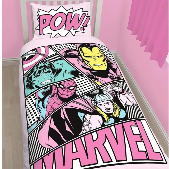 Marvel Dekbedovertrek Girl 135x200 Polykatoen Roze