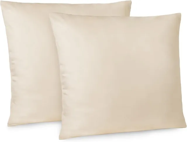 Azalia Set van 2 Kussenslopen 80x80 cm Beige - Zacht Microvezel Hoes met Ritssluiting