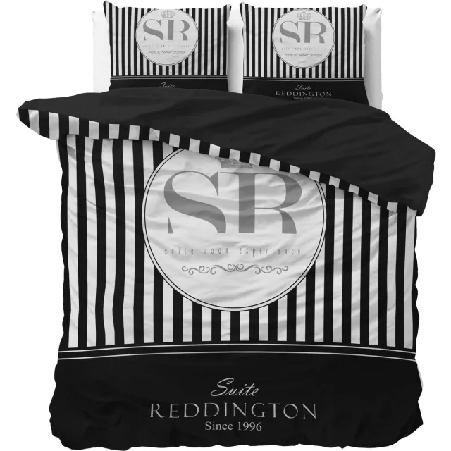Sleeptime Reddington Dekbedovertrek - Lits-Jumeaux - 240X200/260 + 2 x kussenslopen 60x70 - Zwart
