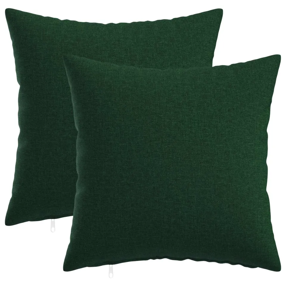 vidaXL Kussensloop 2 st HEERLEN Donkergroen 30 x 30 cm Stof groen, foto 3