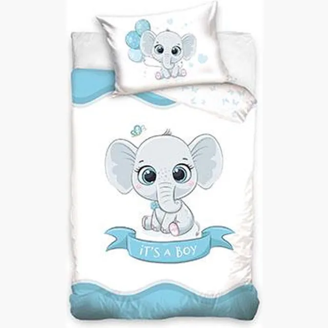 Sweet Home Olifant BABY Dekbedovertrek blauw - 90 x 120 cm - Katoen