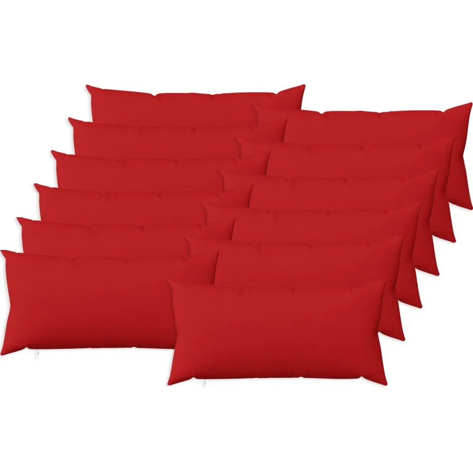 vidaXL Kussensloop 12 st HEERLEN Rood 40 x 80 cm Stof