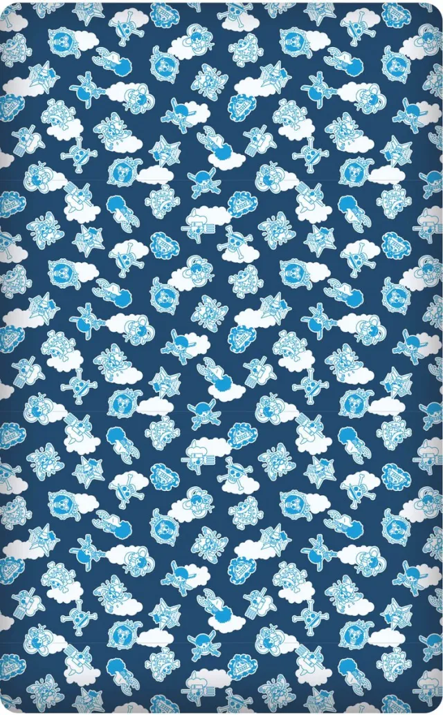 One Piece Hoeslaken One Piece 90x200+25cm – All-Over Donkerblauw – 100% Polyester – Officiële Licentie
